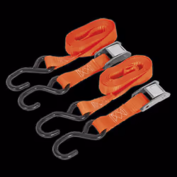 Cam Buckle Strap 25mm x 2.5m Polyester Webbing with S-Hooks 500kg Breaking Strength