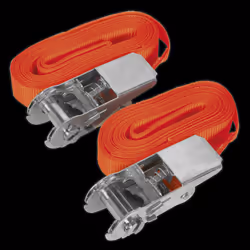 Self-Securing Ratchet Straps 25mm x 4.5m 500kg Breaking Strength - Pair