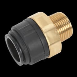 Straight Adaptor 28mm x 1&quot;BSPT Brass (John Guest Speedfit&#174; - MM012808N)