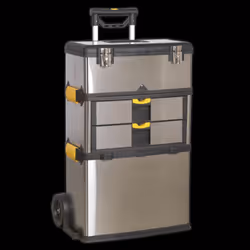 Mobile Stainless Steel/Composite Toolbox - 3 Compartment