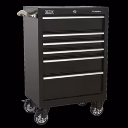Rollcab 6 Drawer 675mm Heavy-Duty Black