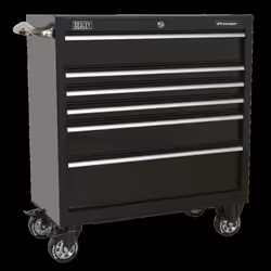 Rollcab 6 Drawer 930mm Heavy-Duty Black