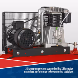 Sealey 500L Belt Drive Air Compressor with Cast Cylinders 7.5hp 3ph 2-Stage SAC55075B