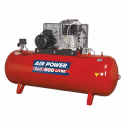 Sealey 500L Belt Drive Air Compressor with Cast Cylinders 7.5hp 3ph 2-Stage SAC55075B - Additional view 5