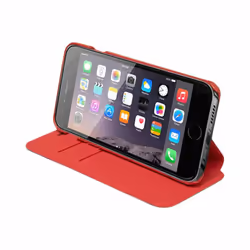 Targus Flip Leather Wallet Stand 2 Card Slot Case for iPhone 6, Red