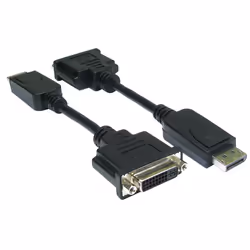 Cables Direct DisplayPort - DVI, DisplayPort, DVI, Male, Female, Black