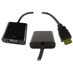 Cables Direct NLHDMI-HSV01 video cable adapter HDMI VGA (D-Sub) Black