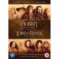 Warner Bros Hobbit Trilogy/The Lord Of The Rings Trilogy, Movie, DVD, Coloured, 2D, Ian McKellen, Martin Freeman, Christopher ...