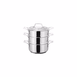 Stellar Three Tier Steamer Set, Silver, 16 cm