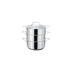 Stellar Three Tier Steamer Set, Silver, 16 cm