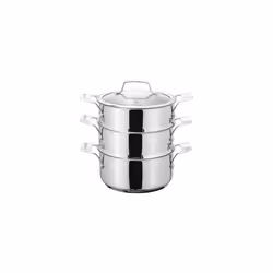 Stellar Three Tier Steamer Set, Silver, 18 cm