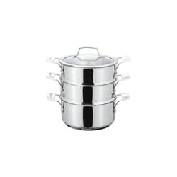 Stellar Three Tier Steamer Set, Silver, 24 cm