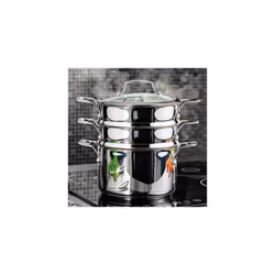 Stellar Three Tier Steamer Set, Silver, 24 cm