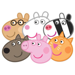 Peppa Pig Card Fancy Dress Mask Set of 6 (Peppa, Candy, Danny, Suzie, Pedro and Zoe)