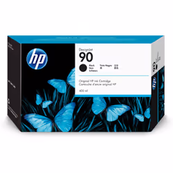 HP 90 400-ml Black DesignJet Ink Cartridge, Standard Yield, Black, Pigment-based ink, 400 ml, 1 pc(s)