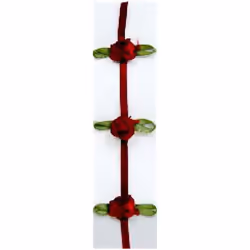 Minerva Continuous Rose Ribbon Trim Wine - per metre