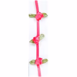 Minerva Continuous Rose Ribbon Trim Shocking Pink - per metre