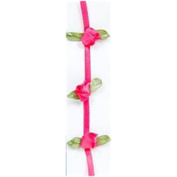 Minerva Continuous Rose Ribbon Trim Shocking Pink - per metre
