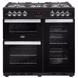 Belling 444444077, Freestanding cooker, Black, Buttons, Rotary, Front, Gas, 5 zone(s)