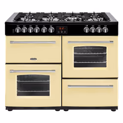 Belling Farmhouse 110 DFT, Range cooker, Cream, Rotary, Touch, Front, Enamel, Bottom right