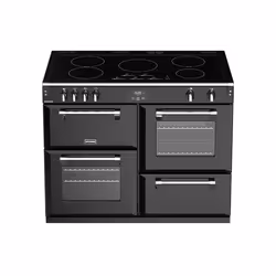 Stoves Richmond S1100 Ei Deluxe, Range cooker, Black, Rotary, Touch, Chrome, Top front, Electronic