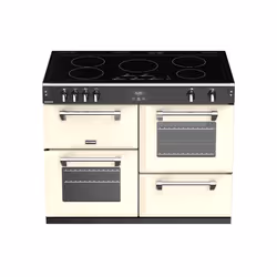 Stoves Richmond S1100 Ei Deluxe, Range cooker, Black, Cream, Rotary, Touch, Chrome, Top front, Electronic