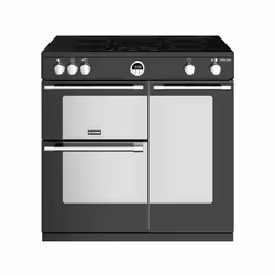 Stoves Sterling S900 Ei, Range cooker, Black, Stainless steel, Buttons, Rotary, Touch, Chrome, Top front, Electronic