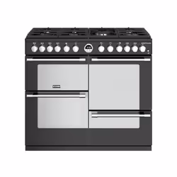 Stoves STERLING S1000DF, Freestanding cooker, Black, Grey, Rotary, Electronic, Gas, 5 zone(s)