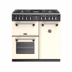 Stoves Richmond Deluxe S900DF, Freestanding cooker, Cream, Buttons, Rotary, Chrome, Metal, Top front