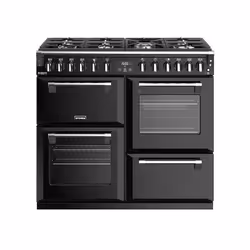 Stoves Richmond Deluxe S1000DF, Freestanding cooker, Black, Buttons, Rotary, Touch, Chrome, Metal, Top front