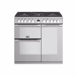 Stoves Sterling Deluxe S900DF, Freestanding cooker, Stainless steel, Rotary, Touch, Stainless steel, Top right / left, Gas