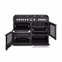 Stoves Sterling Deluxe S1100G Freestanding cooker Electric/Gas Gas Black, Stainless steel