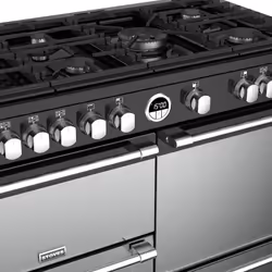 Stoves Sterling Deluxe S1100G Freestanding cooker Electric/Gas Gas Black, Stainless steel