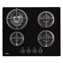 Stoves ST GTG60C, Black, Built-in, 60 cm, Gas, Glass, 4 zone(s)
