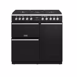 Stoves PRECISION DELUXE S900DF, Freestanding cooker, Black, Rotary, Gas, 5 zone(s), Natural gas