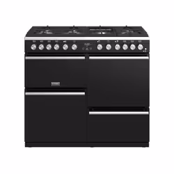 Stoves Precision Deluxe S1000DF, Freestanding cooker, Black, Rotary, Touch, Top right / left, LED, Gas