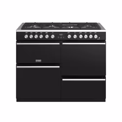 Stoves Precision Deluxe S1100DF, Freestanding cooker, Black, Rotary, Touch, Top right / left, LED, Gas