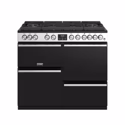 Stoves Precision Deluxe S1000DF GTG, Freestanding cooker, Black, Stainless steel, Rotary, Touch, Stainless steel, LED, Gas