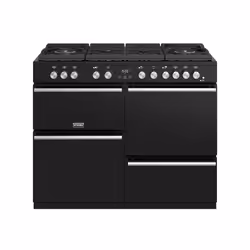 Stoves Precision Deluxe S1100DF GTG, Freestanding cooker, Black, Rotary, Touch, Stainless steel, LED, Gas