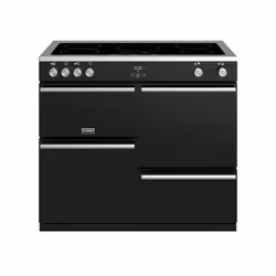 Stoves Precision Deluxe S1000EI, Freestanding cooker, Black, Rotary, Touch, Stainless steel, Top right / left, LED