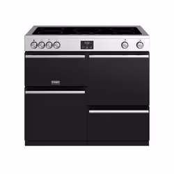Stoves Precision Deluxe S1000EI, Freestanding cooker, Black, Stainless steel, Rotary, Touch, Stainless steel, Top right / lef ...