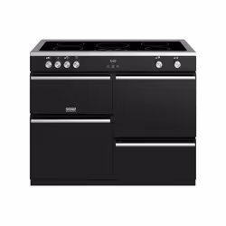 Stoves Precision Deluxe S1100EI, Freestanding cooker, Black, Rotary, Touch, Stainless steel, Top right / left, Zone induction ...