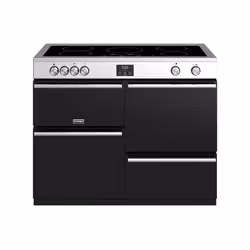Stoves Precision Deluxe S1100EI, Freestanding cooker, Black, Stainless steel, Rotary, Touch, Stainless steel, Top right / lef ...