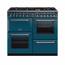 Stoves ST RICH DX S1000DF CB Kte, Range cooker, Blue, Rotary, Kingfisher Teal, Chrome, Stainless steel