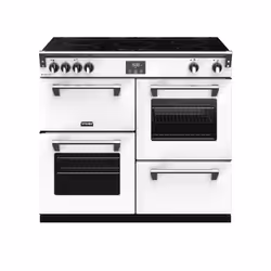 Stoves ST RICH DX S1000Ei CB Iwh, Range cooker, White, Rotary, Icy White, Chrome, Steel