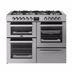 Belling 444411806, Range cooker, Stainless steel, Rotary, Touch, Chrome, Metal, Front