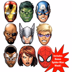 Marvel's The Avengers Ultimate Super Hero Set of 9 Variety Fancy Dress Mask Pack