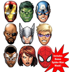 Marvel's The Avengers Ultimate Super Hero Set of 9 Variety Fancy Dress Mask Pack
