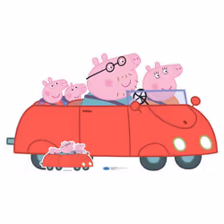 Peppa Pig Family Car Cardboard Cutout / Standee / Stand up