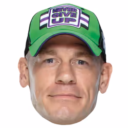 John Cena WWE Wrestler Official Single 2D Card Party Fancy Dress Mask